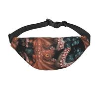 Octopus Sac banane entrelacé pour homme et femme Sac banane partout avec sangle réglable Sac de poitrine décontracté pour randonnée en plein air cyclisme Noir Taille unique, Noir , Taille unique