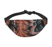 Octopus Sac banane entrelacé pour homme et femme Sac banane tendance Sac banane partout Sac à bandoulière Portefeuille Sac banane avec sangle réglable Sac de poitrine étanche pour voyage, randonnée,