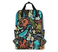 Octopus Sea Life Sac à dos d'école imperméable à l'eau Sac à dos de gym Sac à dos de baleine Étoile de mer Turtlue Sac de voyage pour homme et femme