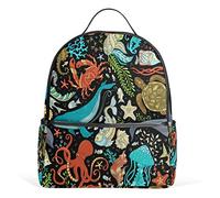 Octopus Sea Life Sac à dos imperméable à bandoulière Sac à dos de gym Sac à dos de baleine Étoile de mer Sac de voyage décontracté Sac de sport de plein air pour femme et homme