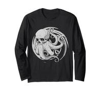 Octopus Skull Sea Creature Gothic Tentacule Ocean Dark Art Manche Longue