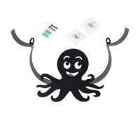 Octopus Toilet Paper Holder - Black Iron Novelty Roll Tissue Organizer with Installation Accessories | Wall Mounted Storage Stand for Home Farmhouse Bathroom RV Small Space Guest Decor
