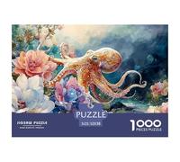 Octopus with Sparkling Eyes 1000 Pièces Carton Extra-épais Lot de Puzzles Vibrant Octopus Stimulant Et Éducatif Défi Unique Puzzles As Birthday Gifts 52x38cm/1000pcs