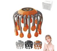 Octorelax Head Massager, 360° All-Round Massage with 20 Massage Heads, 5 Adjustable Modes, 3 Speeds, Support Timing Function, Octo Relax Head Massager Headaches, Better Sleep & Mood (Orange)