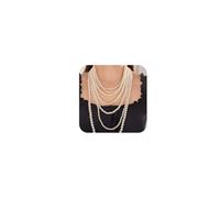 Octwine Collier plastron bohème à 7 couches de perles vintage années 1920 - Bijoux de mariage brillants - Accessoires de fête pour femmes et filles, Métal