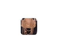 Octwine Collier plastron bohème à 7 couches de perles vintage des années 1920, collier de perles pour mariage, mariage, bar, fête, bal de fin d'année, accessoires pour femmes et filles
