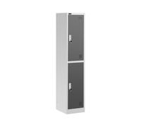 Fromm & Starck Armoire Vestiaire Métallique Casier Métal Star_MCAB_03 (2 Compartiments, 2 Étagères, Capacité 80 kg, Verrouillable, Tringle, Acier Revêtu)