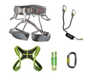 Ocun - Via Ferrata Twist+Chest Set - Kit d'escalade - XS-M - grey silver / green