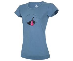 Ocun - Women's Classic T Organic Rainbow Rocket - T-shirt - L - bluestone