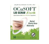 OCuSOFT Lid Scrub Earth Lot de 30 lingettes nettoyantes pré-humidifiées pour les conditions légères à modérées, nettoyant pour paupières avec ingrédients végétaux naturels