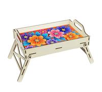 Ocuuer Assiette de salle à manger peinte en diamant avec une poignée Cadeau de décoration de bacs en bois (LT062-13)