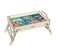 Ocuuer Assiette de salle à manger peinte en diamant avec une poignée Cadeau de décoration intérieure en bois (LT062-10)