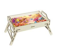 Ocuuer Assiette de salle à manger peinte en diamant DIY avec manche de bac de nourriture en bois cadeau (LT062-17)