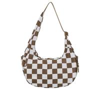 Ocuuer Damier un sac à main simple sac à main sous-armure décontractée Sac à bandoulière (marron)