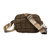 Ocuuer Femmes Sac Nuage Rembourré Fermeture à Glissière Rembourrage Fanny Pack Couleur Unie Plaid Matelassé Sling Bag Femme Sac de Trajet (Marron)