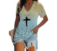 Ocuuer Je ne Peux Pas mais Je connais Un Gars décontracté Tshirt chrétien pour Les Femmes (Beige l)
