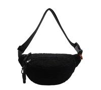 Ocuuer Sac à bandoulière en polaire Sherpa pour femme, mini sac de ceinture avec boucle matérielle, tendance, mignon, pochette de taille, sac de taille en peluche d'hiver, sac de poitrine de