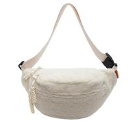 Ocuuer Sacs à bandoulière en Polaire Sherpa pour Femme Mini Sac de Ceinture Tendance Tendance Mignon Pochette de Taille Mignon Sac Banane Hanche Sac Banane (Blanc)