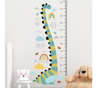 OCXEQJX Tableau de croissance des animaux de dessin animé dinosaure, décalcomanies murales pour enfants - Autocollant mural amovible pour chambre d'enfant, salon, jardin d'enfants