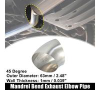 OD 2.99" 45 Degré Inox Acier Courbure Tube Échappement Coude Tuyau 1pcs