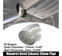 OD 4,49pouce 45 Degré Inox Acier Courbure Échappement Coude Tuyau 1pcs