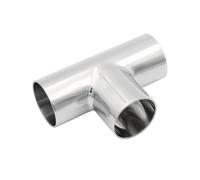 OD12.7/19/25/32/38/45/51/76/89/102mm SS304/316 Tee de soudage sanitaire en acier inoxydable, connecteur à 3 voies, raccord tuyau poli(SS316L,OD X THICK_51MM X 1.5MM)