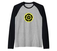 Oda Mon Japonais Samourai Clan Noir Jaune Vecteur Art Manche Raglan