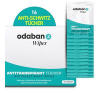ODABAN Lot de 16 lingettes déodorantes anti-transpirantes contre la transpiration et les odeurs de transpiration Effet immédiat