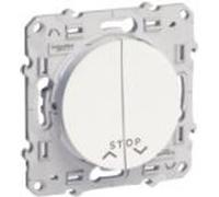 Schneider Electric - Odace, poussoir Blanc, 2 boutons + fonction stop pour volets-roulants - S520227