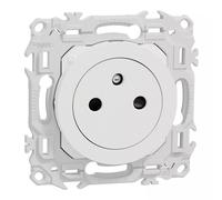 Odace - prise 2P+T affleurante - bornes automatiques - blanc craie - SCHNEIDER - S920052