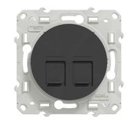 Odace prise double RJ45 cat 6 STP grade 2TV min à grade 3TV anthracite - S540486 - Schneider