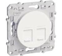 Schneider Electric Prise RJ45 Odace Double Catégorie 6 STP Fixation par vis Blanc
