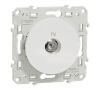 Schneider Electric Prise TV Odace S520445 1 poste fixation par vis Blanc