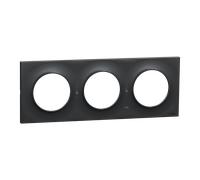 Odace Styl - plaque 3 postes horizontaux ou verticaux entraxe 71mm anthracite - SCHNEIDER ELECTRIC - S540706