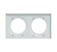 Odace Style plaque 2 postes horizontaux ou verticaux entraxe 71mm blanc recyclé - S510704 - Schneider