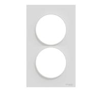 Schneider Electric - Odace Styl, plaque Blanc 2 postes verticaux entraxe 57mm - S520714