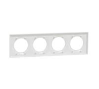 Odace Style plaque 4 postes horizontaux ou verticaux entraxe 71mm blanc - S520708 - Schneider