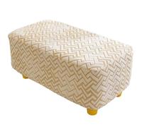 Odaima Housse Ottomane Housse de Pouf Rectangulaire Extensible Jacquard Housses de Repose-Pieds Couverture Ottomane Housse de Pouf avec Fond élastique(Color3,90x110x50cm)