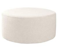 Odaima Housse Ottomane Ronde Housse de Pouf 40x40/45x45/50x50/60x60 Extensible Jacquard Housses de Repose-Pieds Rond Couverture Ottomane Housse de Pouf avec Fond élastique(#4,50x50cm/20x20in)