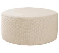 Odaima Housse Ottomane Ronde Housse de Pouf 40x40/45x45/50x50/60x60 Extensible Jacquard Housses de Repose-Pieds Rond Couverture Ottomane Housse de Pouf avec Fond élastique(#7,40x40cm/16x16in)