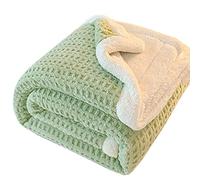Odaima Plaid Couverture Polaire 120x200cm/150x200cm, Jeté de Canapé Couverture Sherpa, Taffetas Double Face Câble Plaid Jete de Canapet, Chaud Hive Dessus de lit(Vert,180x200cm)