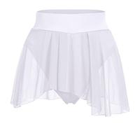 ODASDO Tenue de Pole Dance pour Femme, Short Rave, Culotte à Volants, Jupe en Maille, Pantalon Chaud, Pantalon d'entraînement, Clubwear, Blanc, Taille M