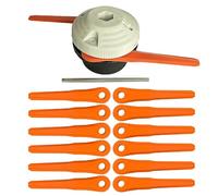 Odashen 4006-710-2137 PolyCut 6-2 Tête de débroussailleuse avec 12 lames et tige de montage, compatible avec Stihl FS38 FS40 FS45 FS50 FSA60 FSA86, système de coupe à double lame pour pelouse et