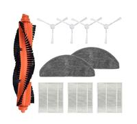 Odashen Lot de 10 accessoires de rechange pour aspirateur robot Xiaomi E10 B112/E12, brosse à rouleau principale, brosse latérale, filtre, chiffon serpillère