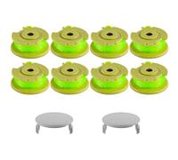 Odashen Lot de 10 bobines de fil de 0,2 cm pour débroussailleuse Hart à alimentation automatique sans fil et capuchon de rechange, bobine de rechange de 3,4 m (8 bobines + 2 capuchons)