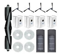 Odashen Lot de 15 accessoires de rechange pour aspirateur Ecovacs Deebot X2 / X2 Omni / X2 Pro / DEX86, 1 brosse principale, 4 brosses latérales, 2 filtres HEPA, 4 sacs à poussière, 4 chiffons
