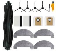 Odashen Lot de 15 accessoires de rechange pour aspirateur Proscenic Q8/Q8 Max, 1 brosse principale, 4 brosses latérales, 2 filtres HEPA, 4 serpillères, 2 sacs à poussière, 1 brosse de nettoyage, 1