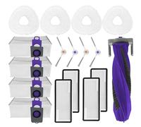 Odashen Lot de 17 pièces de rechange pour aspirateur Narwal Freo Z Ultra, 1 brosse à rouleau, 4 brosses latérales, 4 filtres, 4 serpillères, 4 sacs à poussière