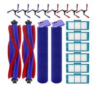 Odashen Lot de 18 pièces de rechange pour aspirateur robot Dyson Spot+ Scrub AI, 2 brosses principales, 2 balais à rouleaux, 8 brosses latérales, 6 filtres HEPA