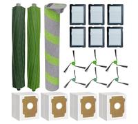 Odashen Lot de 19 pièces de rechange pour aspirateur robot iRobot Roomba Max 705 combo+/Roomba Max série 700, 2 brosses principales, 1 balai à rouleau, 6 brosses latérales, 6 filtres, 4 sacs à